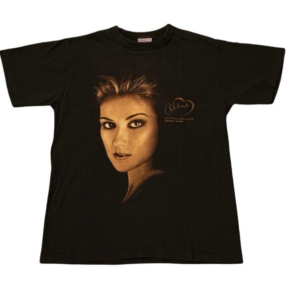 Vintage 90s Celine Dion Lets Talk About Love 1999 World Tour Shirt Adult Medium - Picture 1 of 6